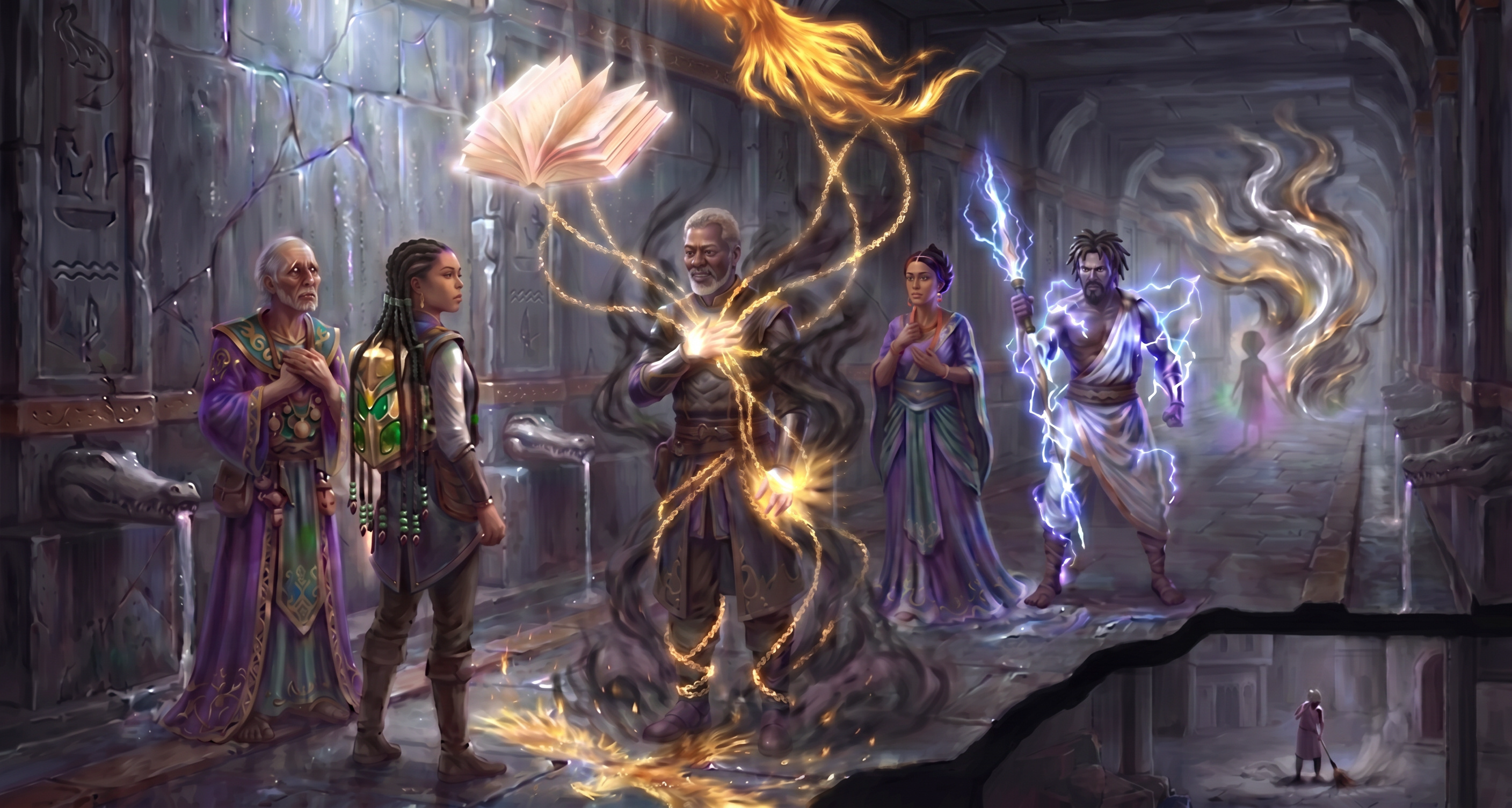 Cinematic fantasy illustration of the Idemili Kingdom and the Anioma Corridor